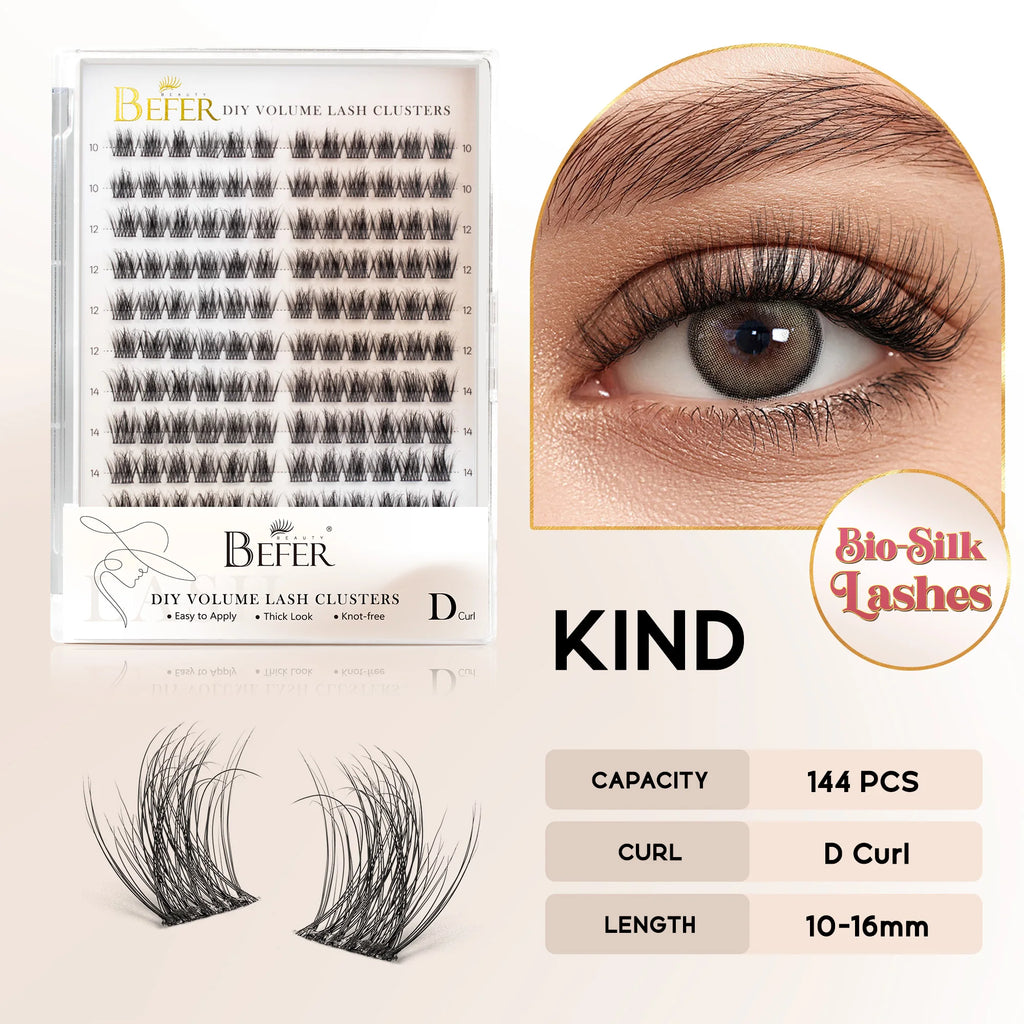 Natural Fluffy Lash Clusters Set
