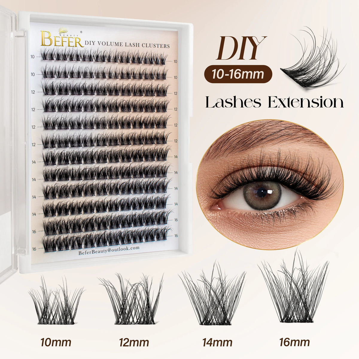 Natural Fluffy Lash Clusters Set