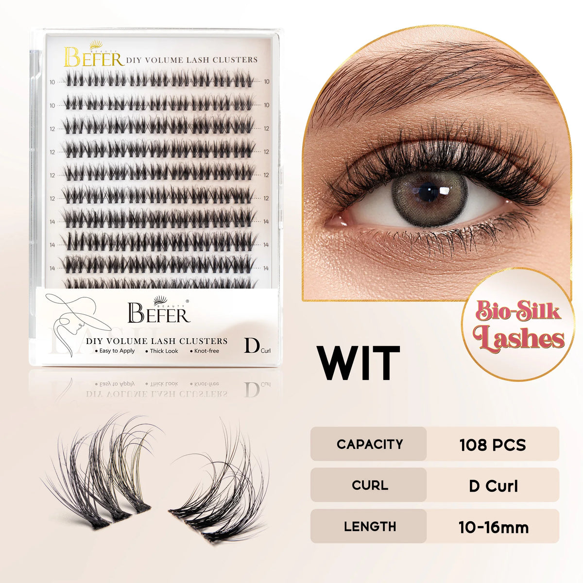 Natural Fluffy Lash Clusters Set