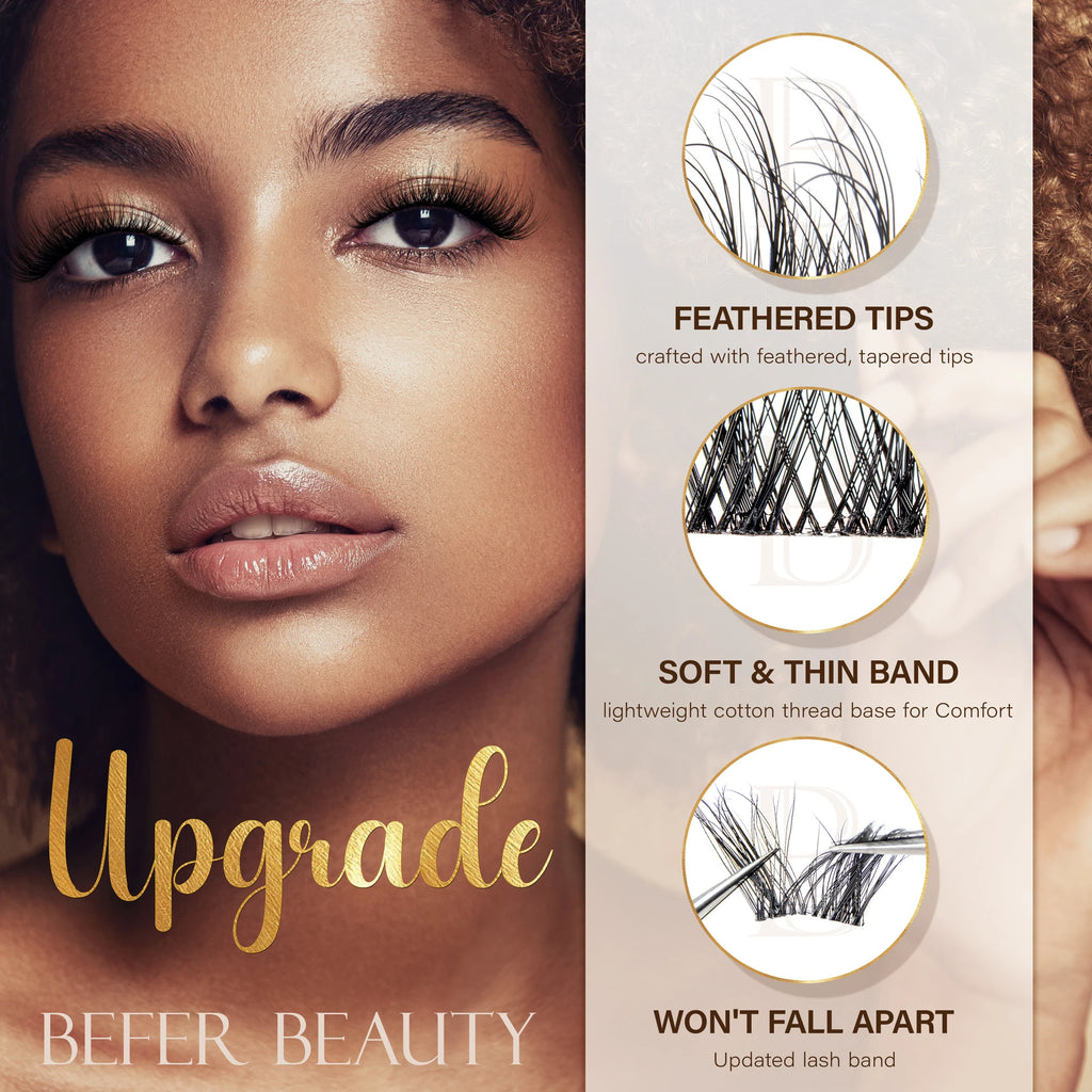 Natural Fluffy Lash Clusters Set