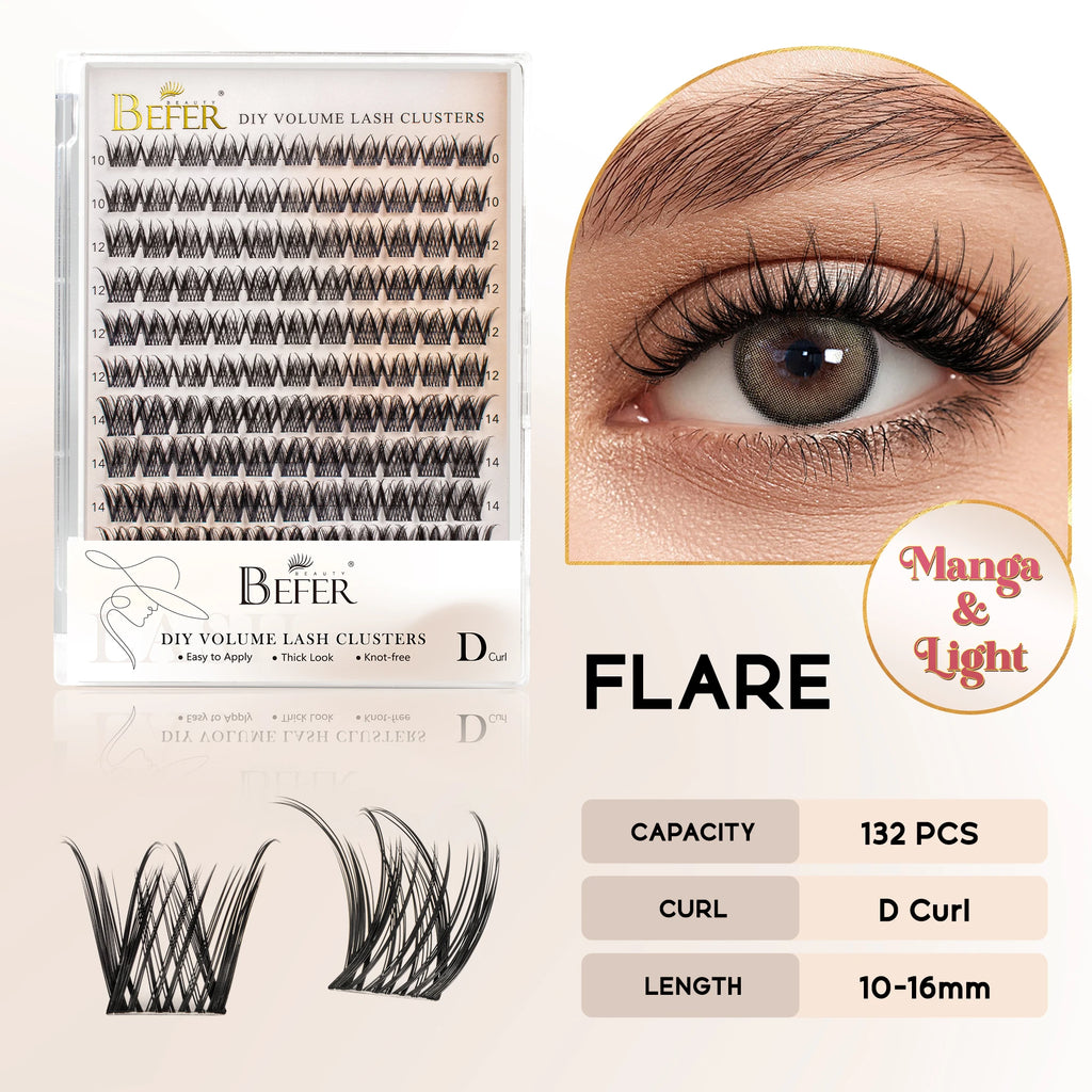 Natural Fluffy Lash Clusters Set