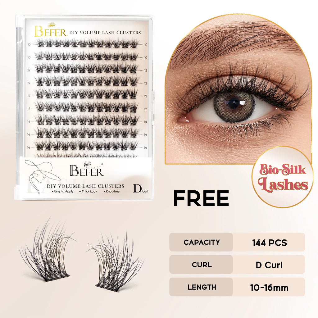 Natural Fluffy Lash Clusters Set