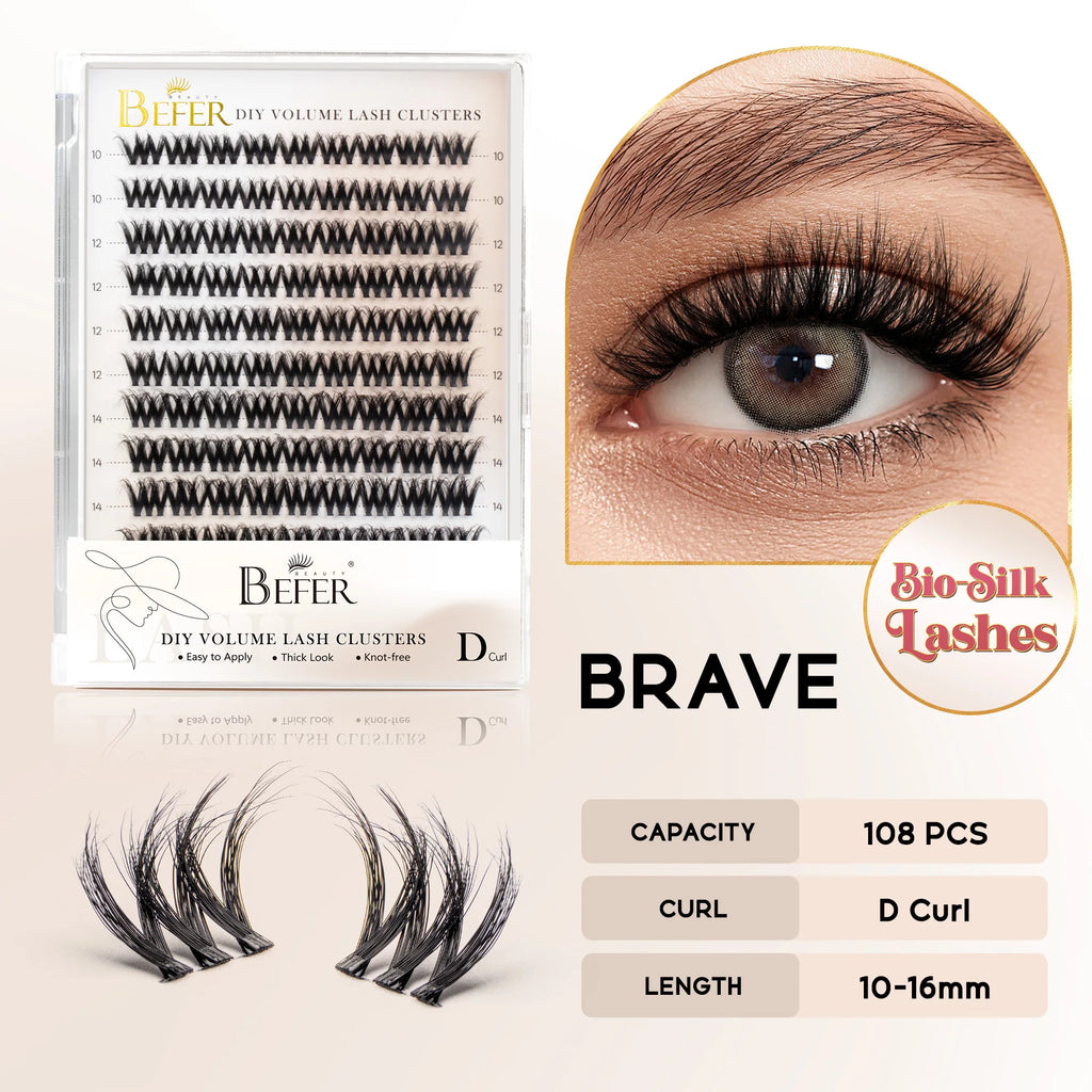 Natural Fluffy Lash Clusters Set
